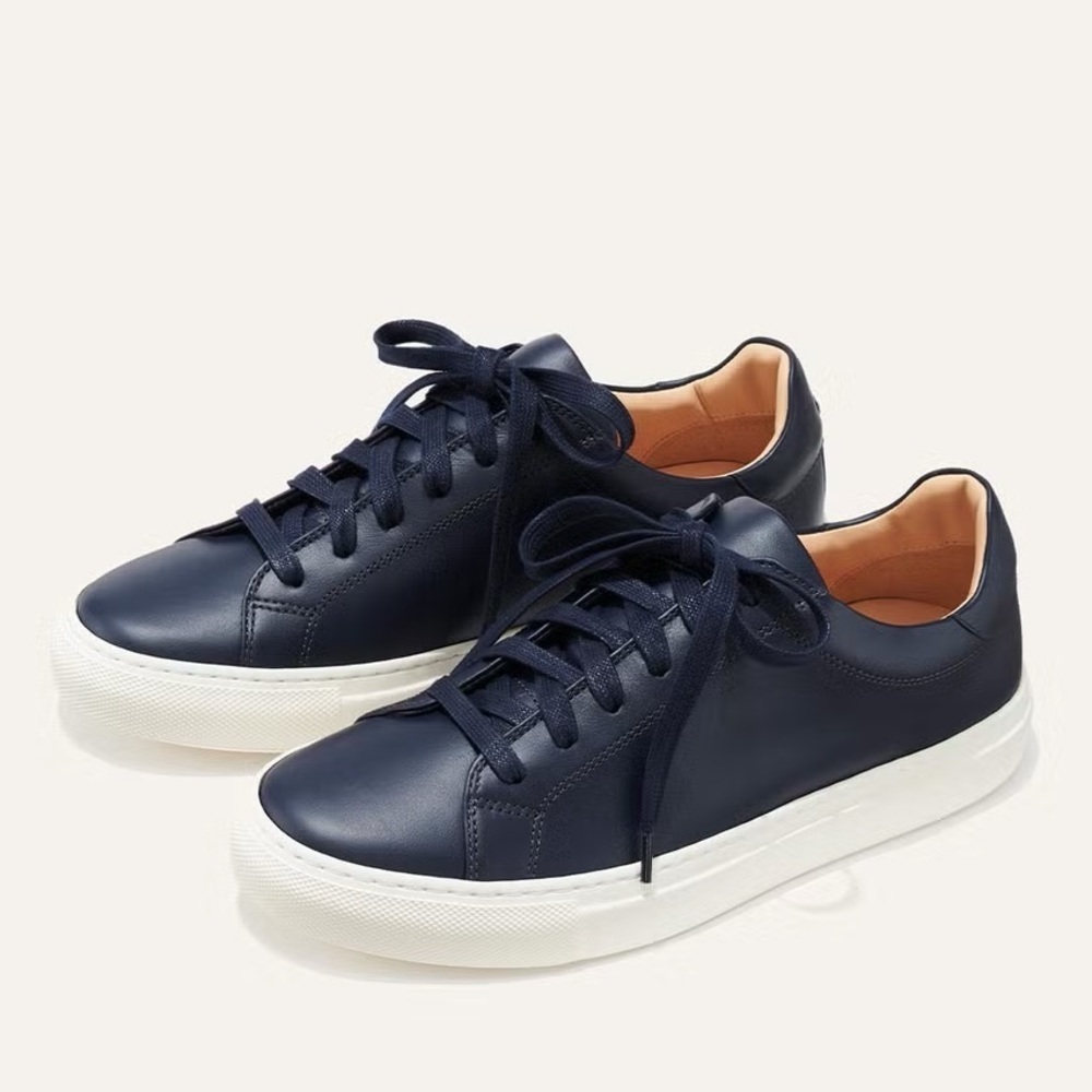 Margaux Navy Blue Leather Sneakers - Size 7.5 (37.5) Nwt